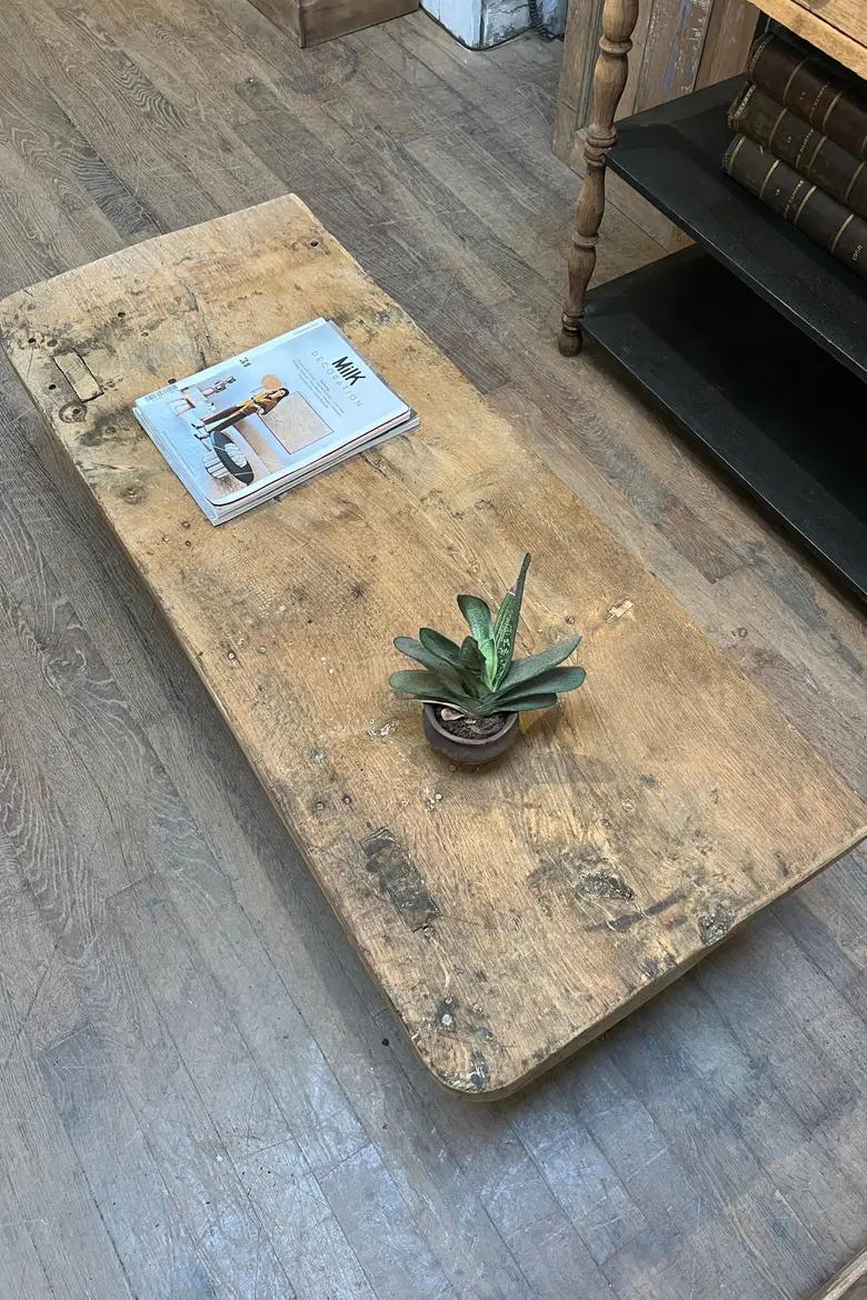 Table basse / console en chêne Début XXème