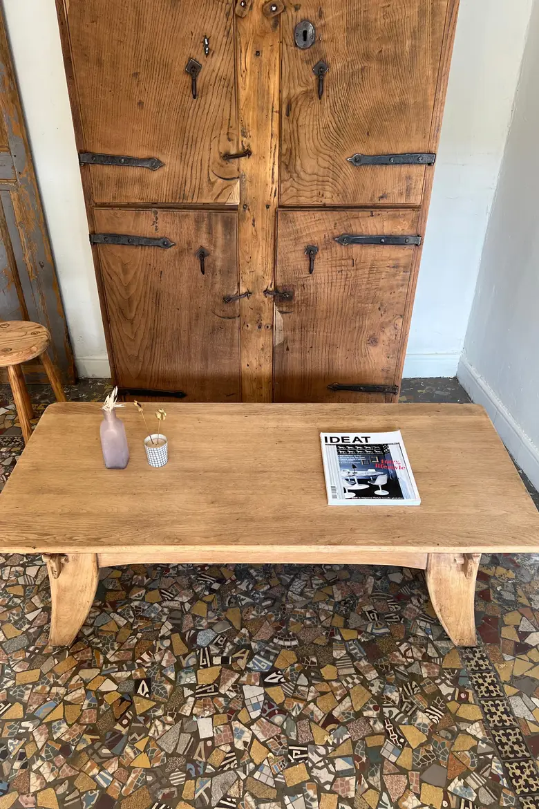 Table basse en chêne Années 50