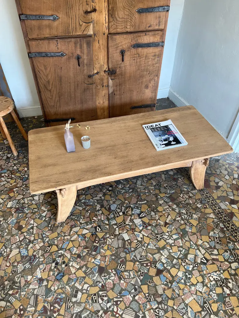 Table basse en chêne Années 50
