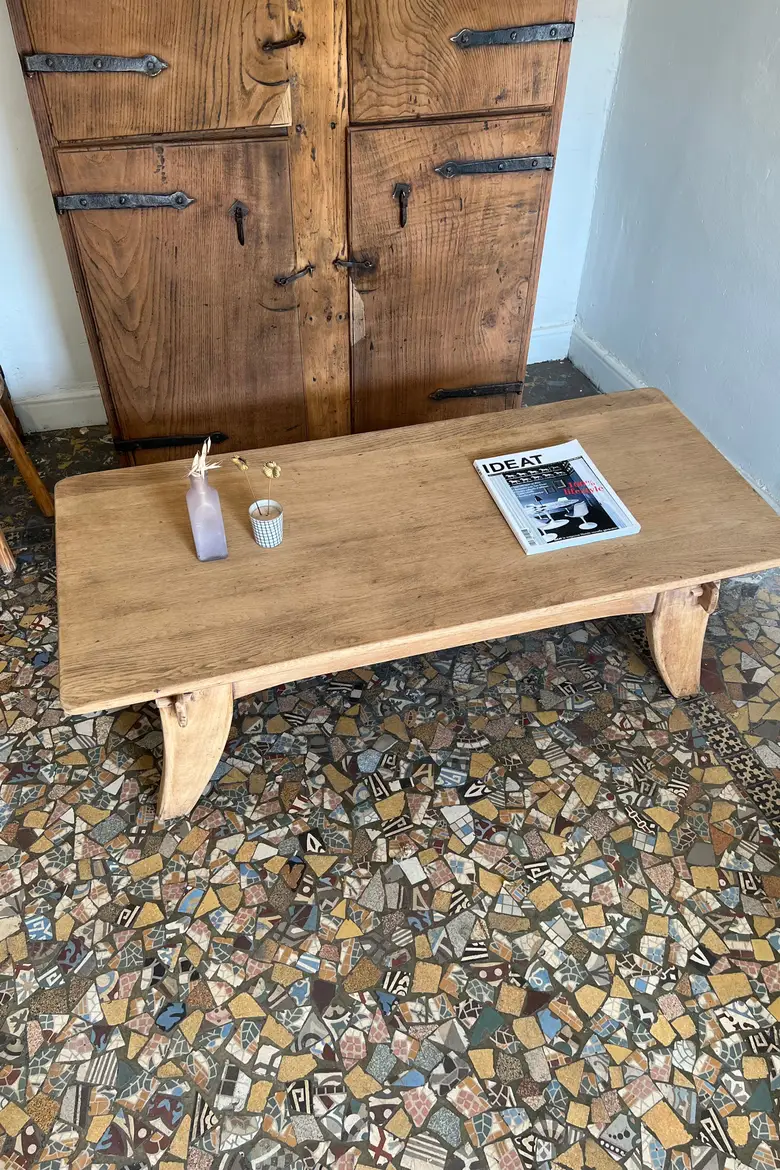Table basse en chêne Années 50