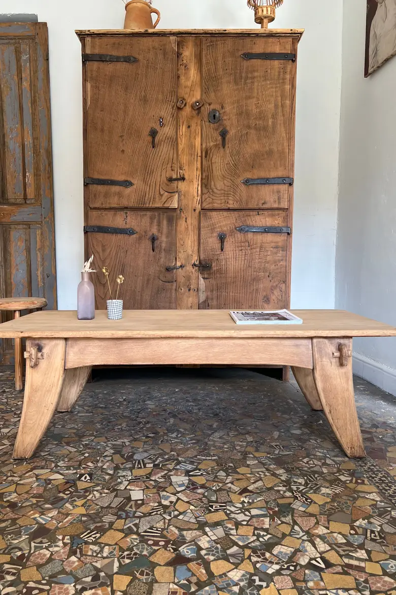 Table basse en chêne Années 50