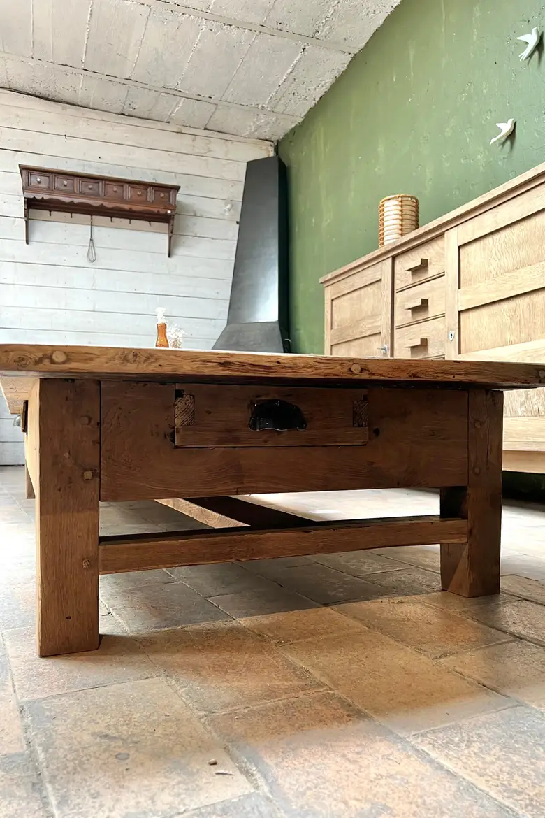 Table basse en chêne XIXème