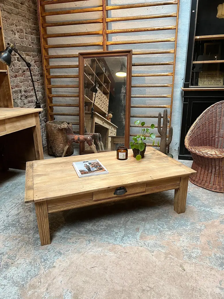 Table basse en peuplier Début XXème