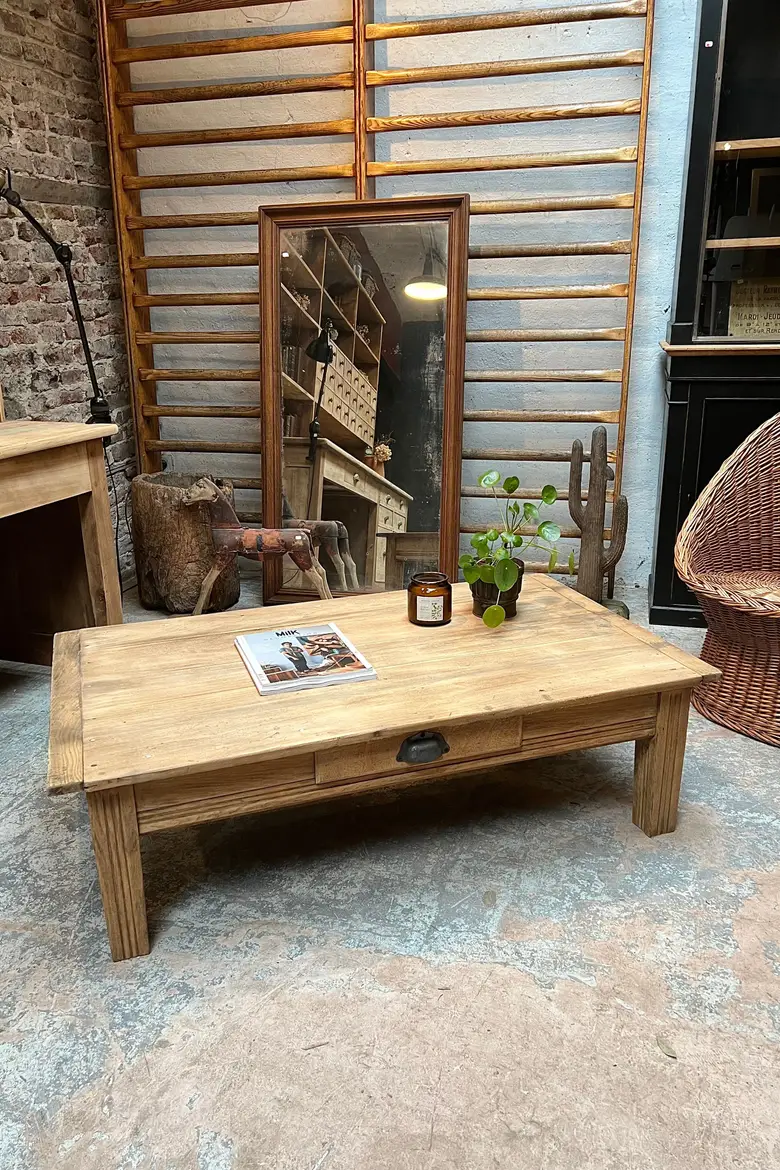 Table basse en peuplier Début XXème