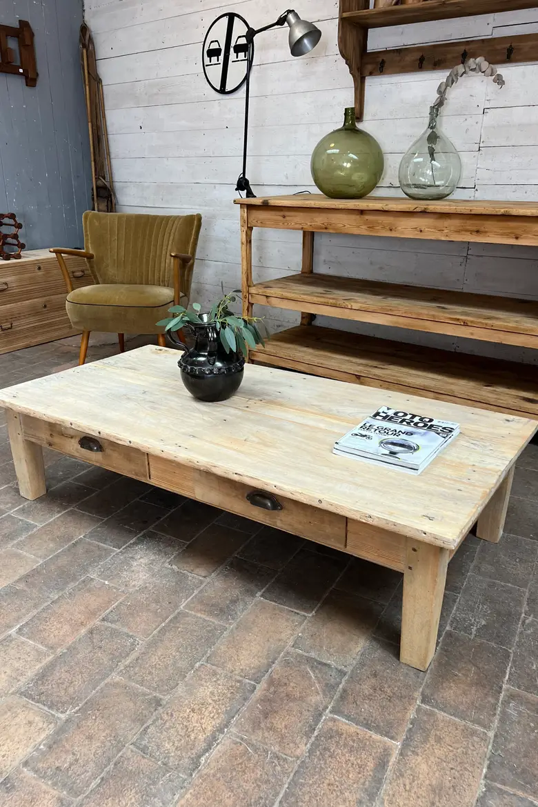 Table basse en peuplier Début XXème