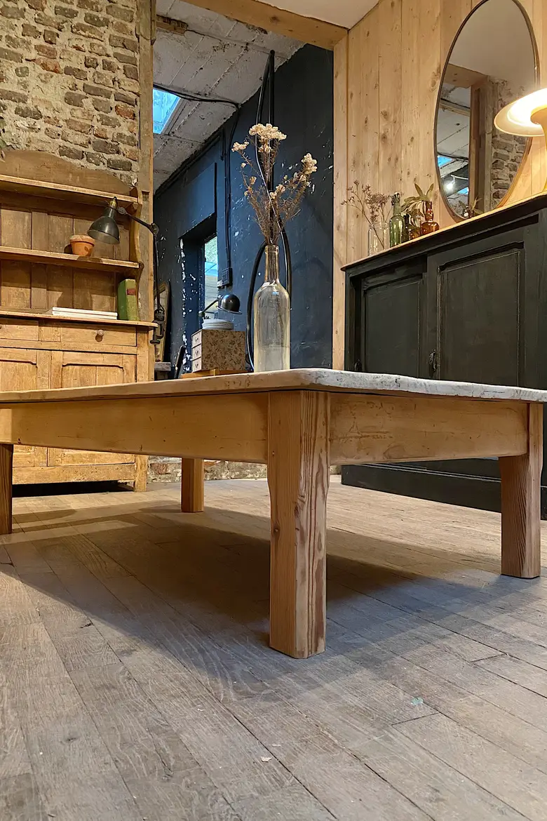 Table basse en peuplier Début XXème