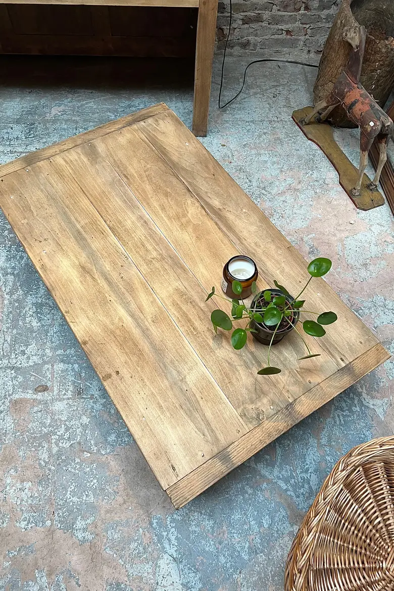 Table basse en peuplier Début XXème