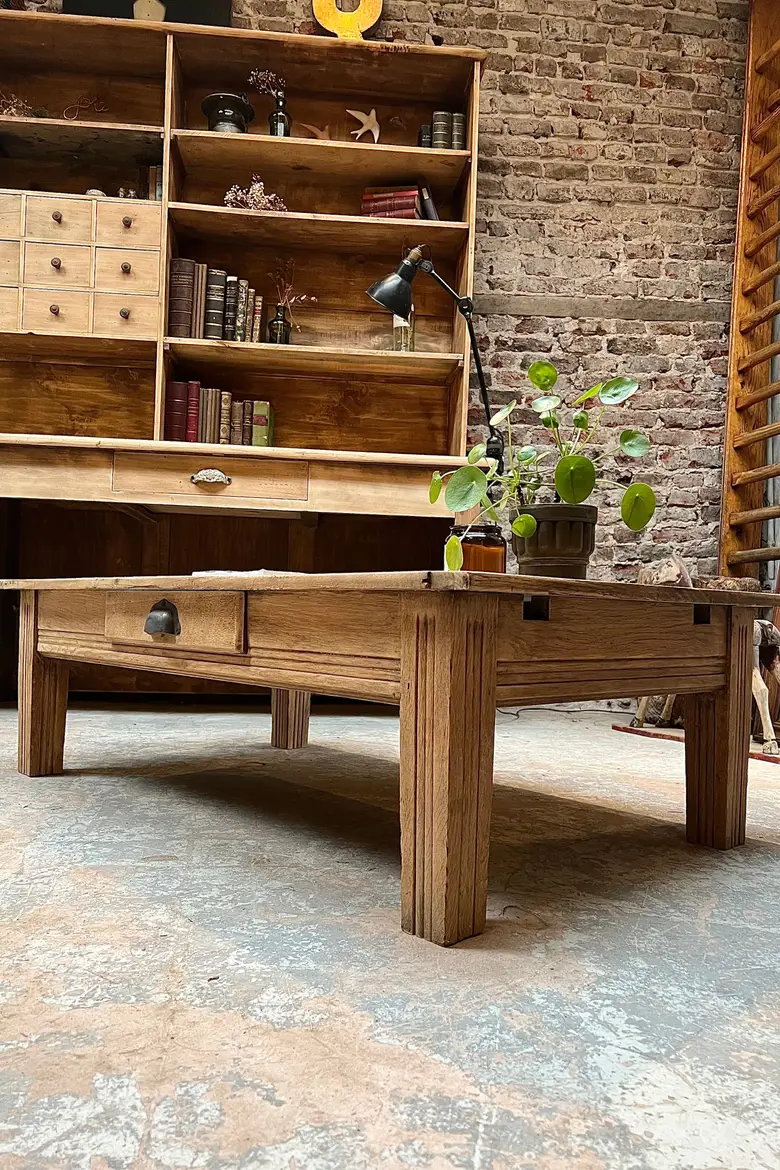 Table basse en peuplier Début XXème