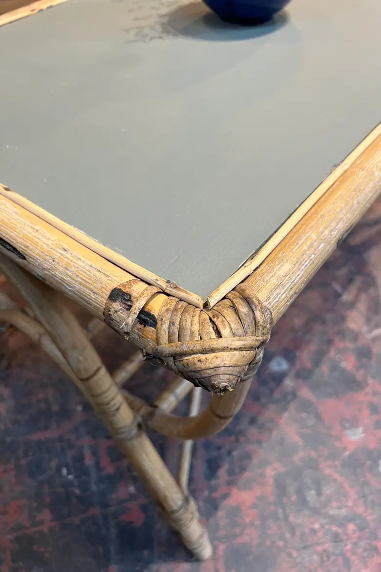 Table basse en rotin Années 60