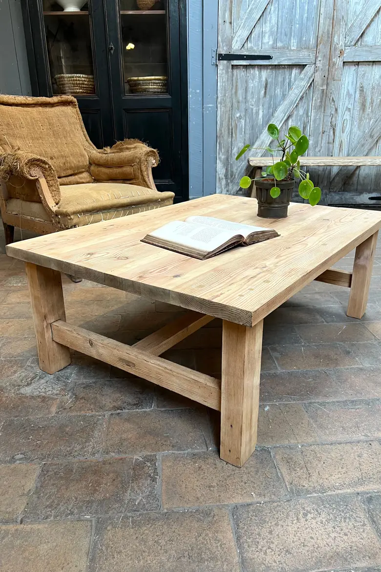 Table basse en sapin Années 80