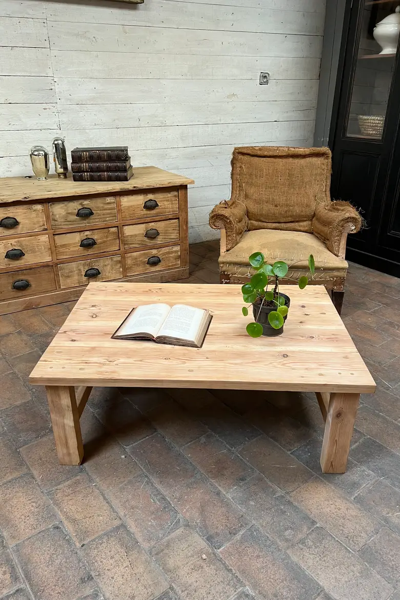 Table basse en sapin Années 80
