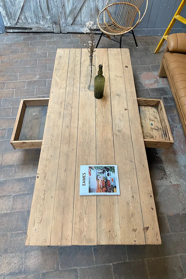 Table basse en sapin Début XXème