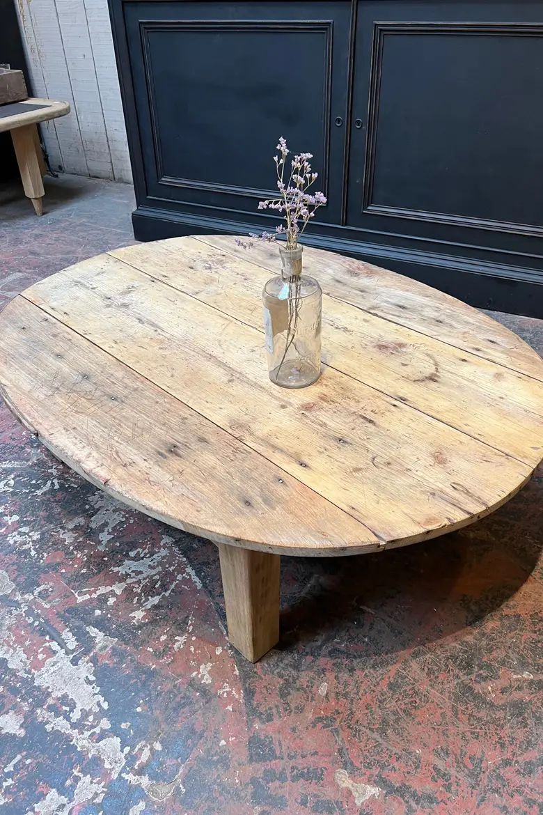 Table basse ovale en sapin Début XXème