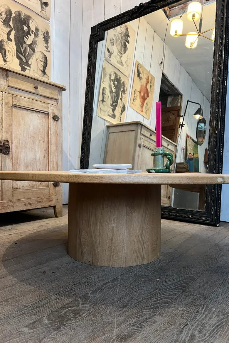 Table basse ronde en chêne