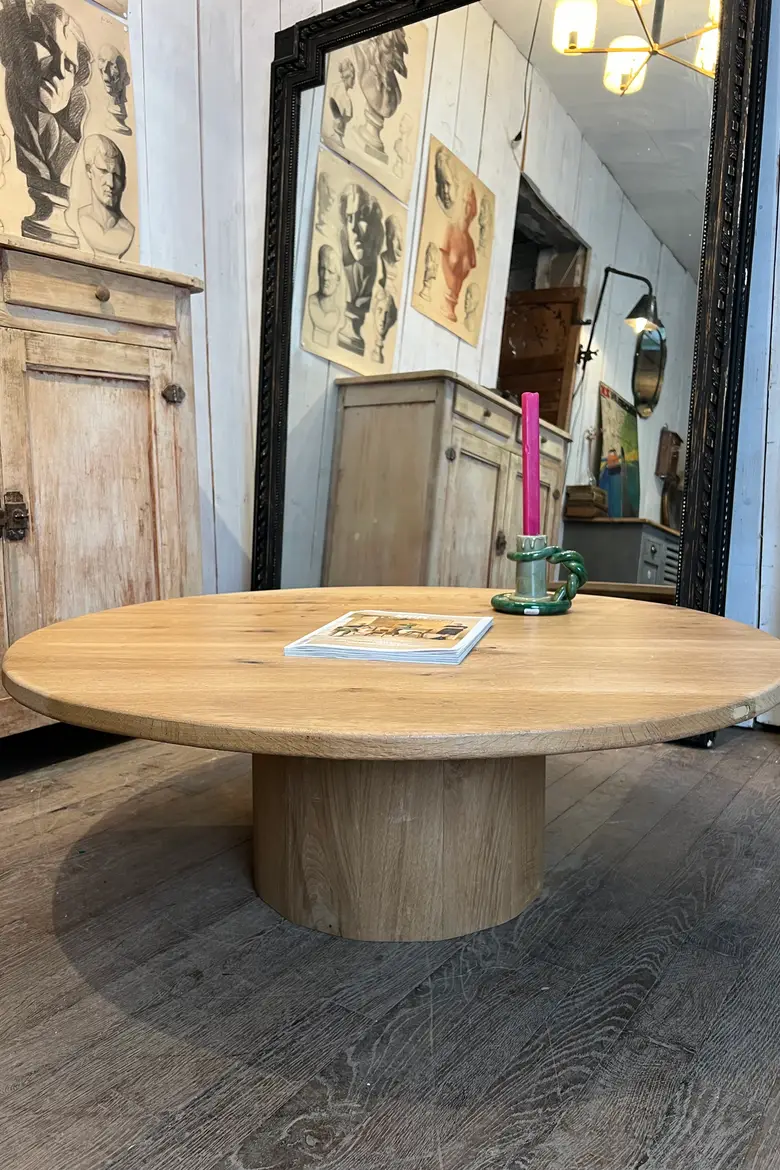 Table basse ronde en chêne