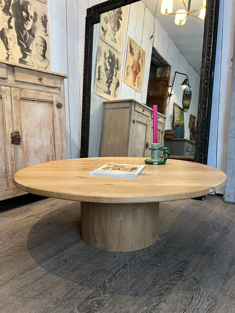 Table basse ronde en chêne