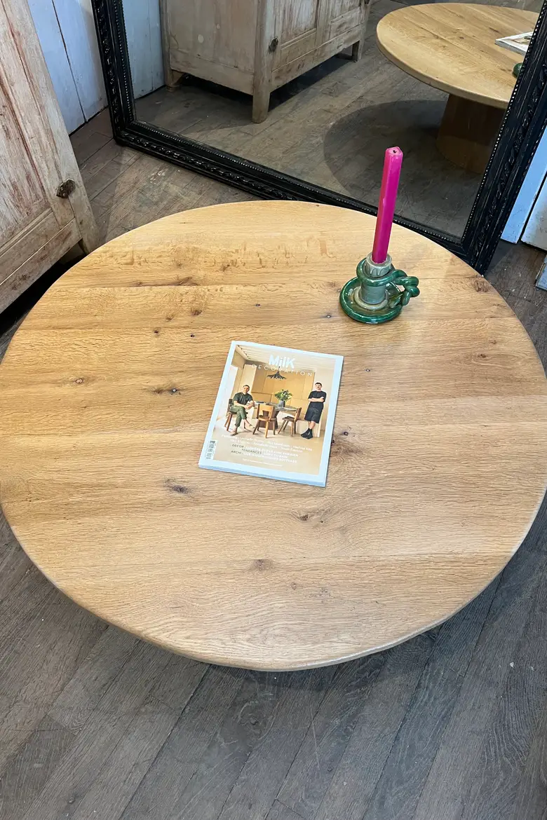 Table basse ronde en chêne