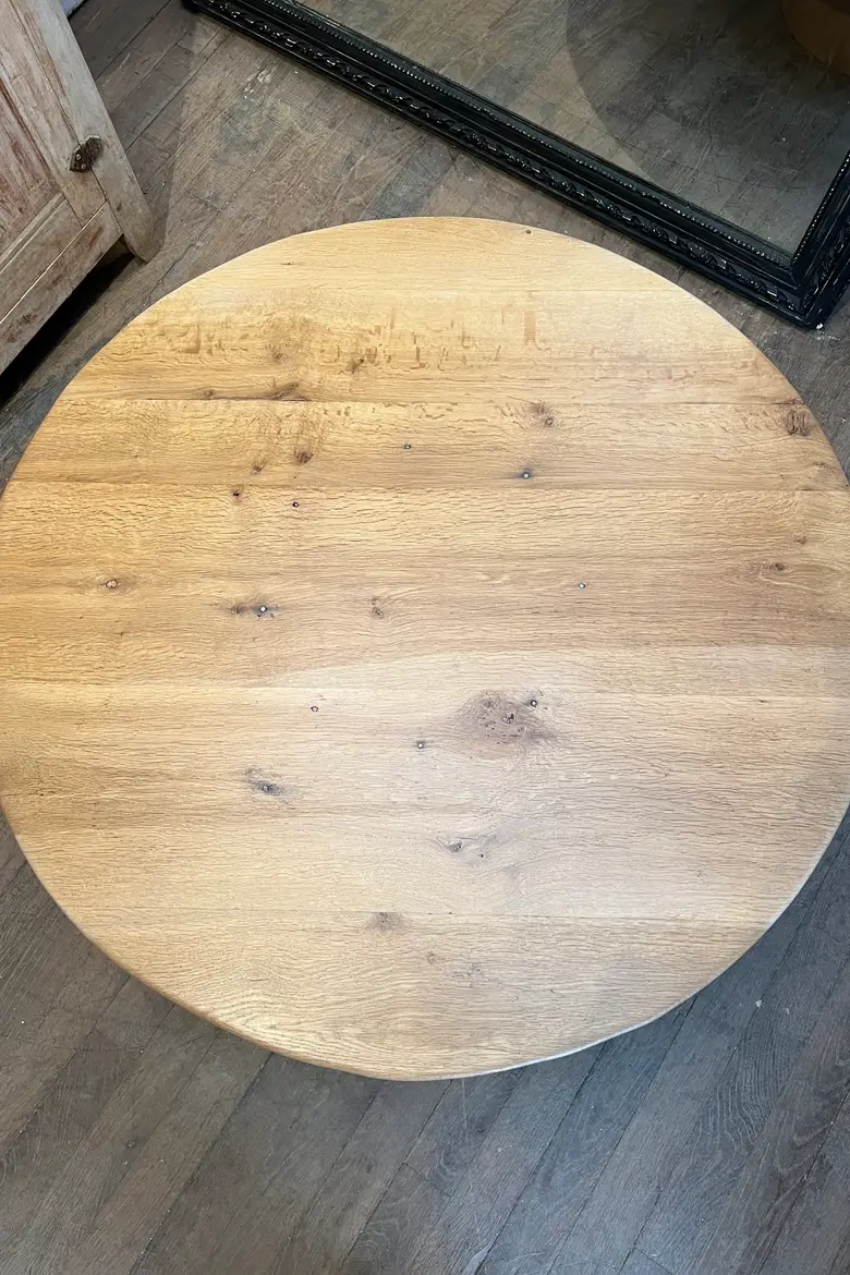 Table basse ronde en chêne