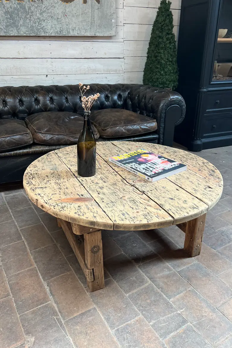 Table basse ronde rustique Début XXème
