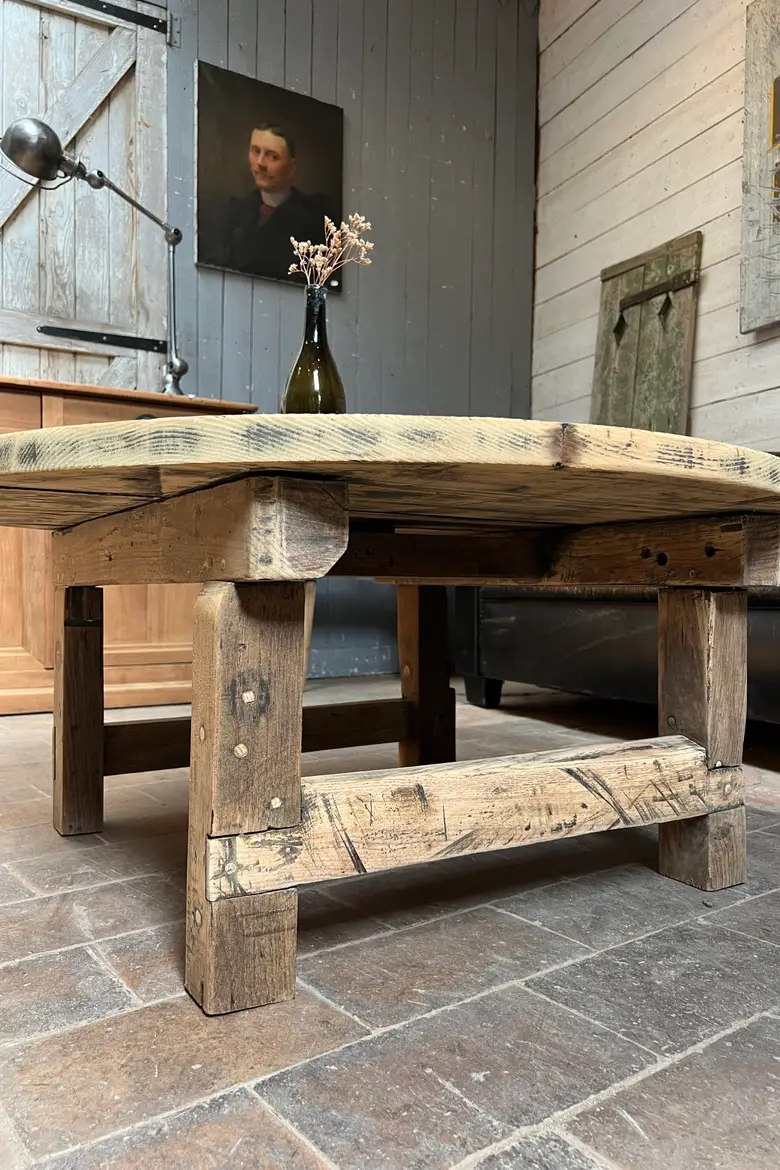Table basse ronde rustique Début XXème
