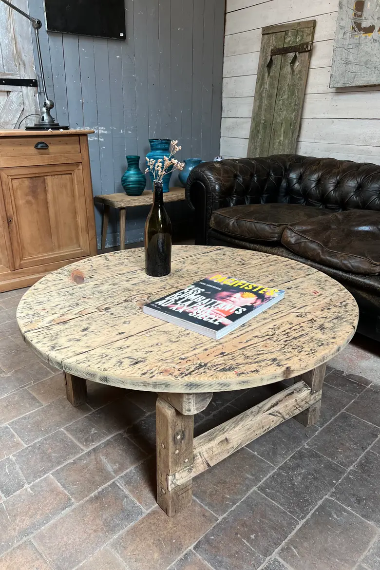 Table basse ronde rustique Début XXème
