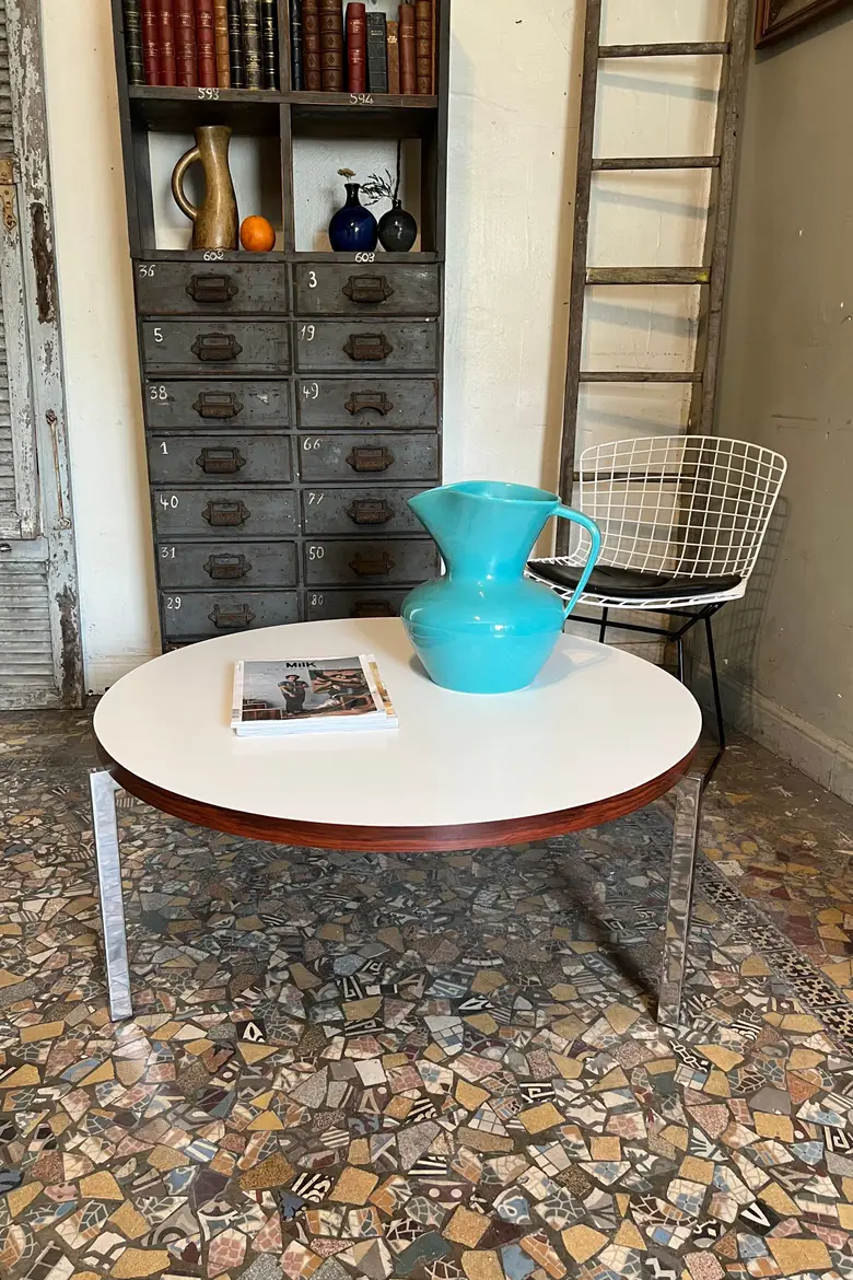Table basse ronde vintage Années 60