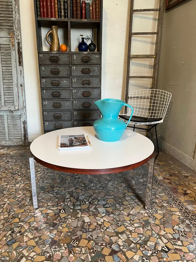 Table basse ronde vintage Années 60