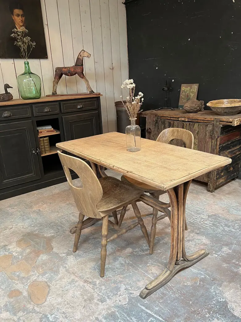Table bistrot en chêne Début XXème