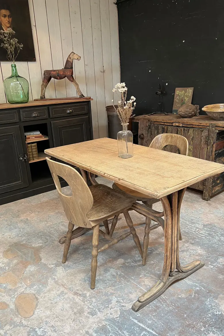 Table bistrot en chêne Début XXème