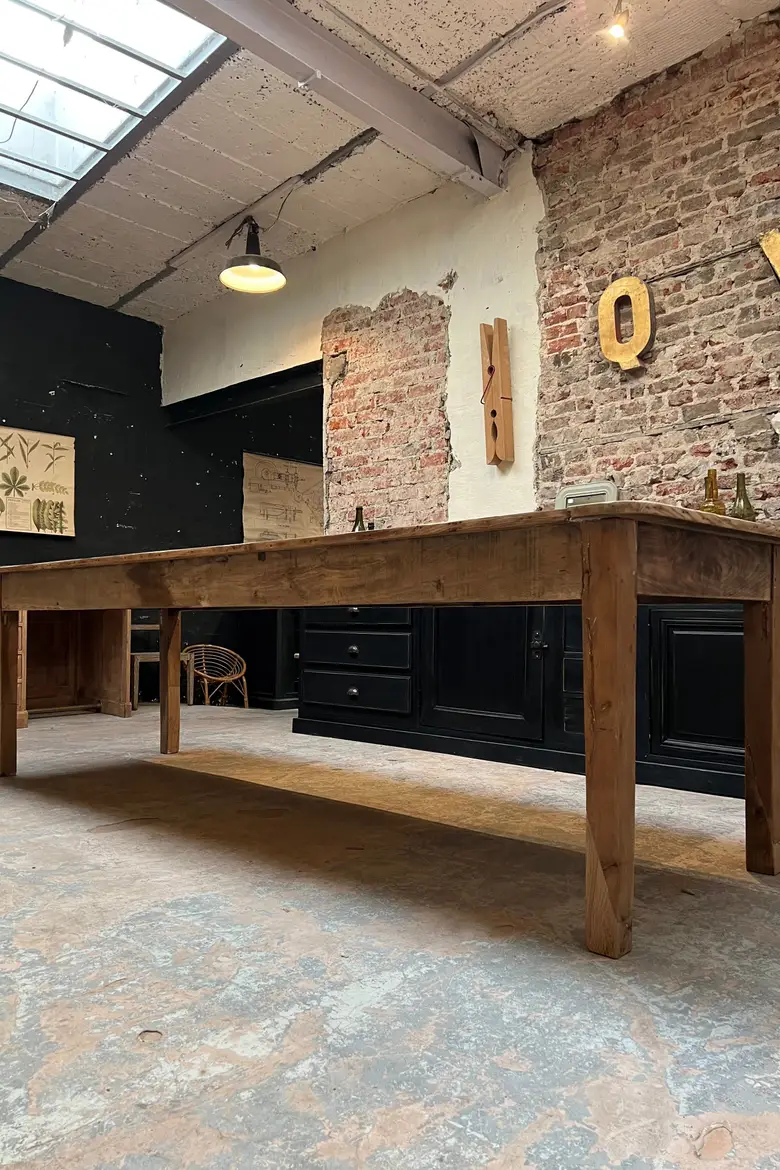 Table d’atelier en chêne Début XXème