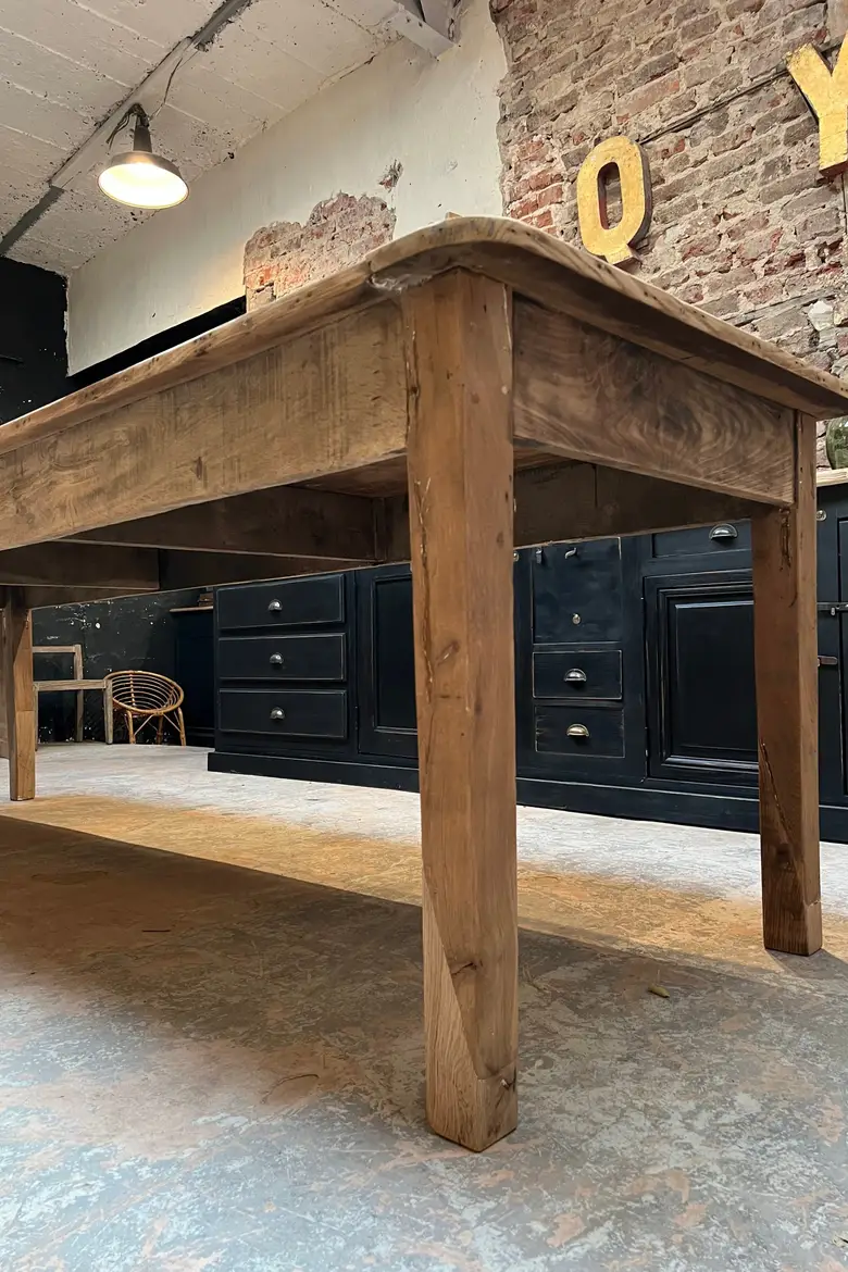 Table d’atelier en chêne Début XXème