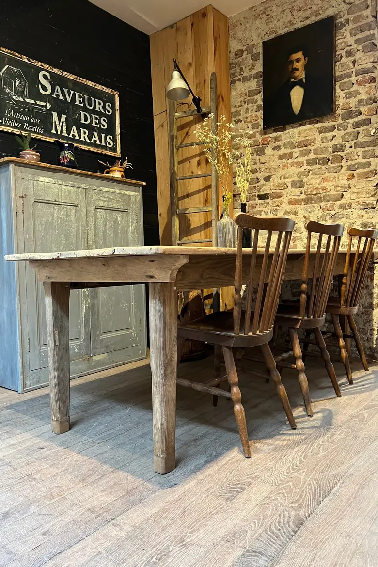 Table d’atelier en sapin Début XXème