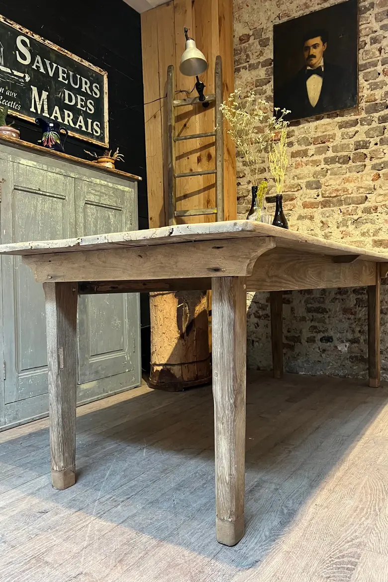 Table d’atelier en sapin Début XXème