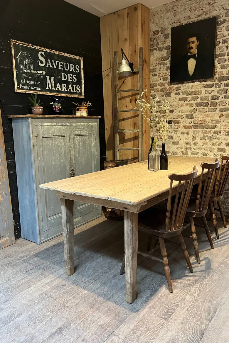 Table d’atelier en sapin Début XXème