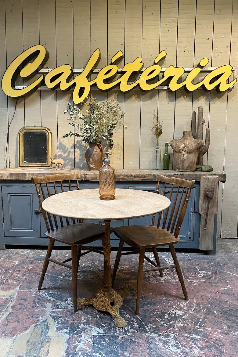 Table de bistrot en chêne Début XXème