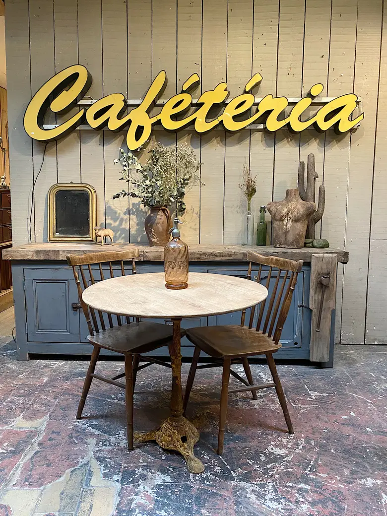 Table de bistrot en chêne Début XXème