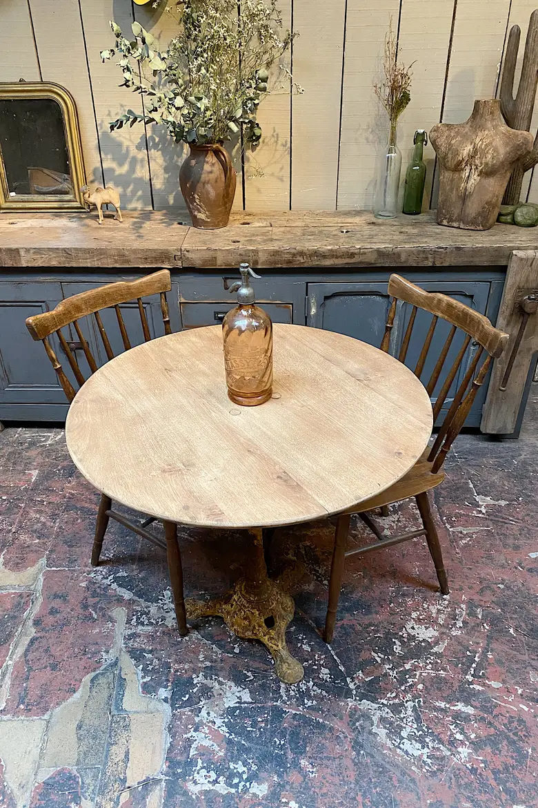 Table de bistrot en chêne Début XXème
