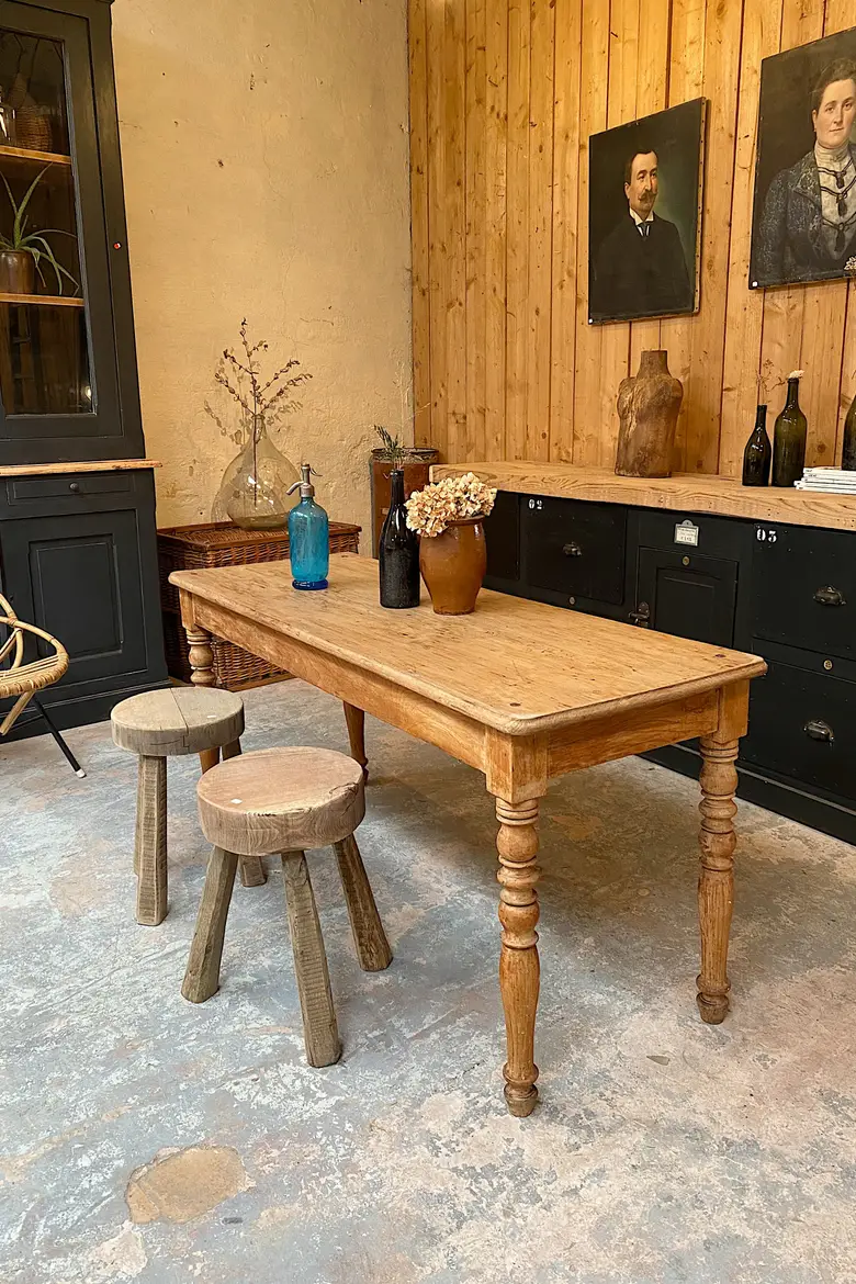 Table de bistrot en orme Début XXème