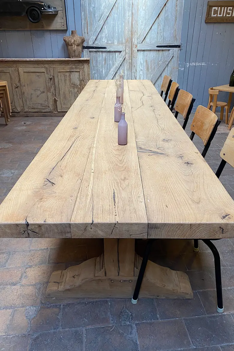 Table de château en chêne Fin XIXème