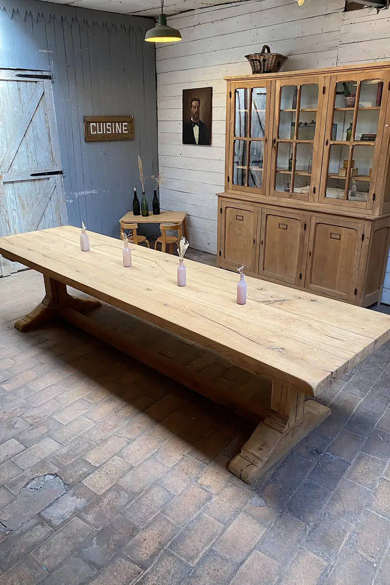 Table de château en chêne Fin XIXème