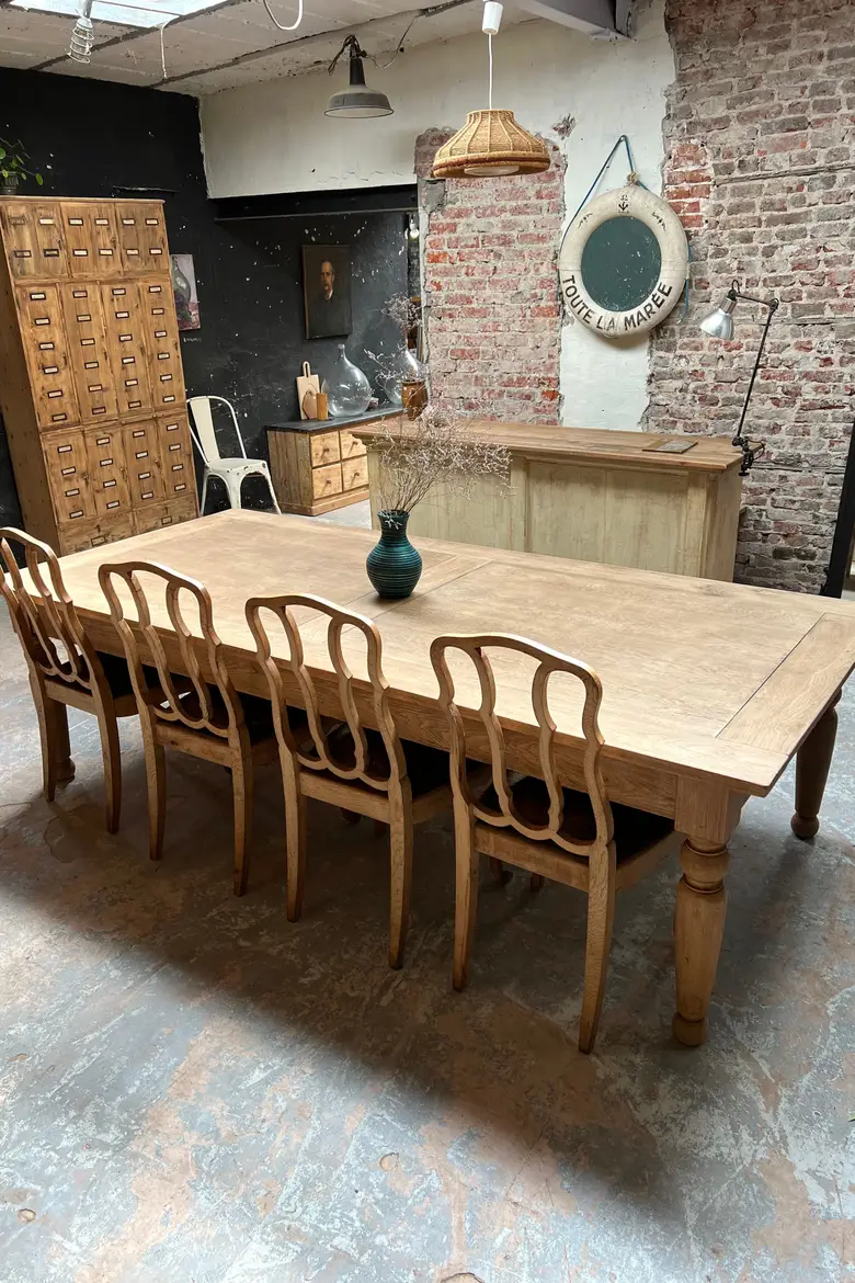 Table de conférence en chêne Début XXème