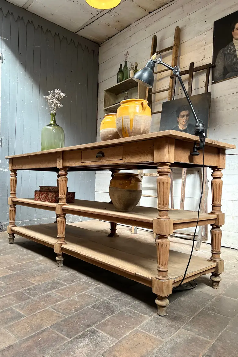 Table de drapier en chêne Début XXème
