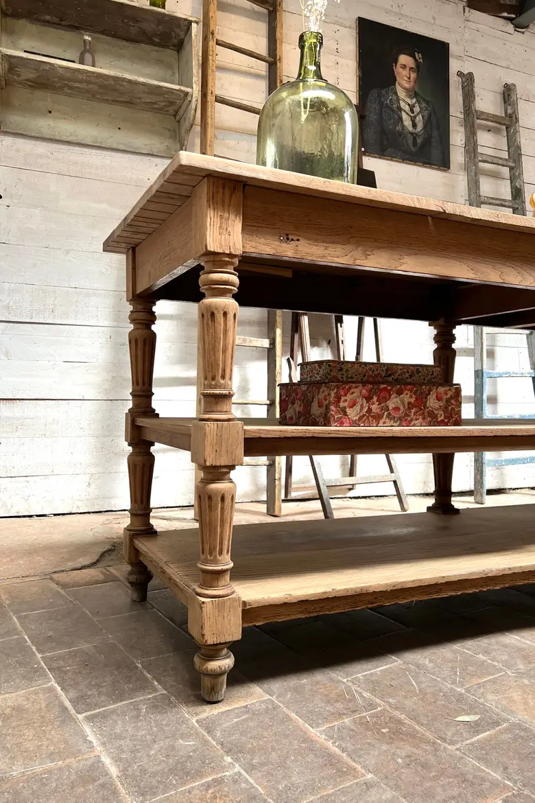 Table de drapier en chêne Début XXème