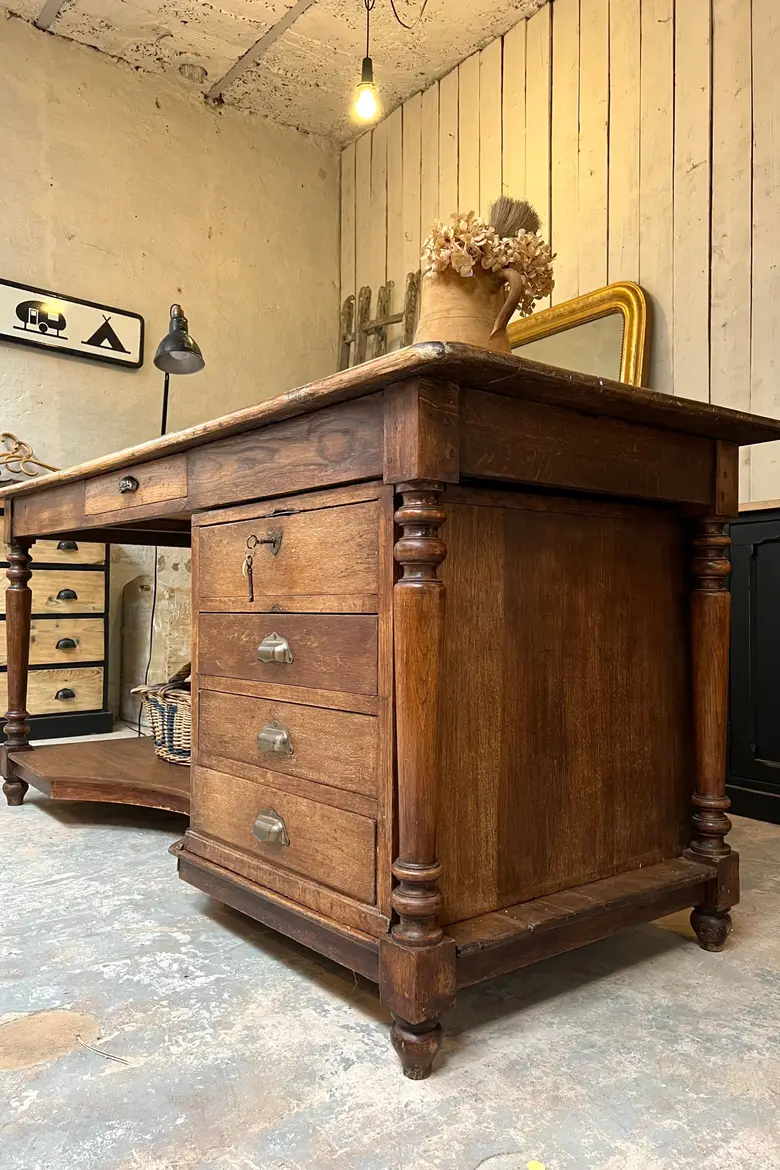 Table de drapier en chêne Début XXème