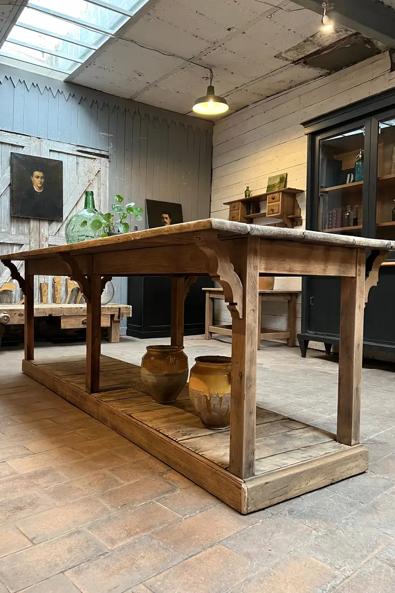 Table de drapier  en chêne Début XXème