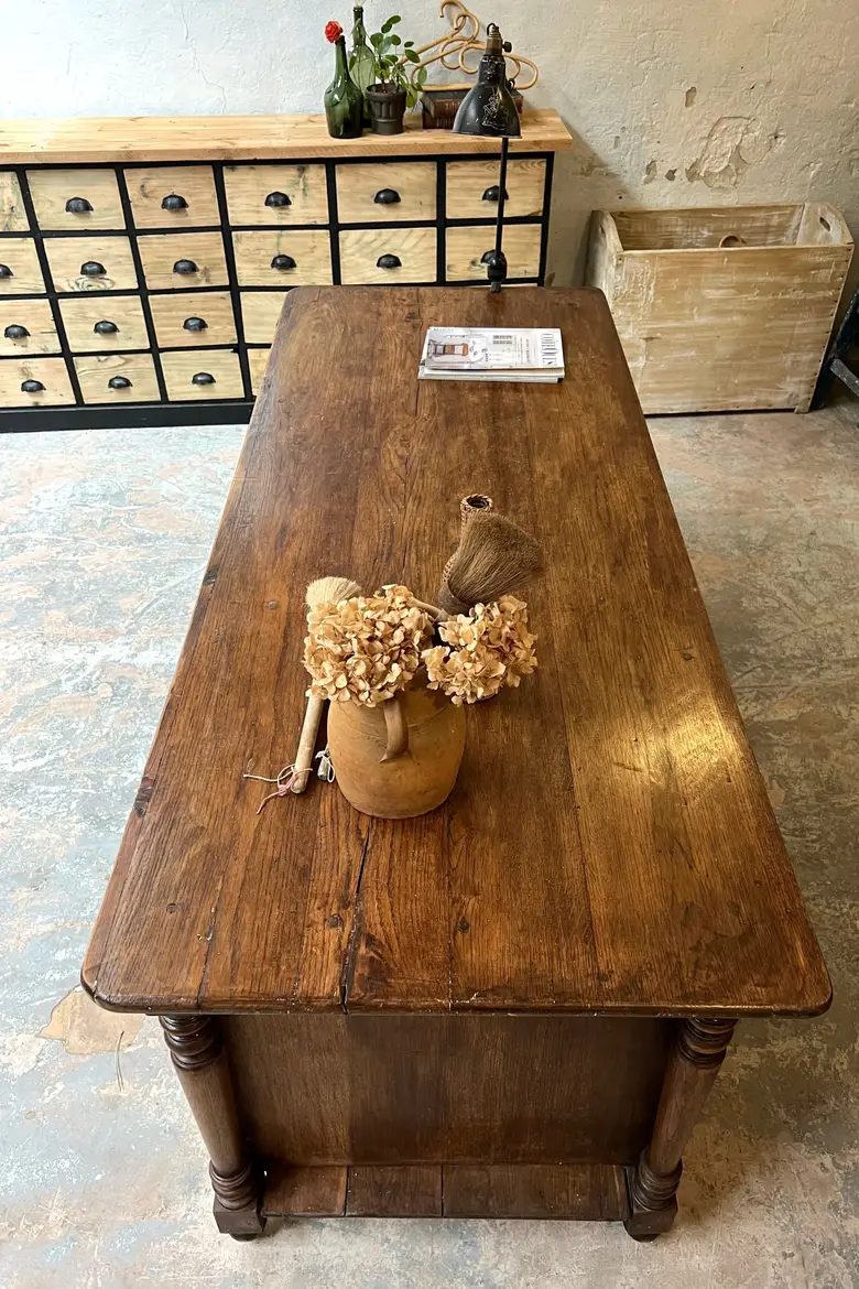 Table de drapier en chêne Début XXème