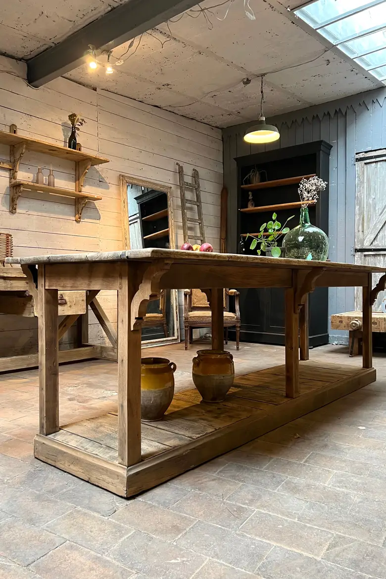 Table de drapier  en chêne Début XXème