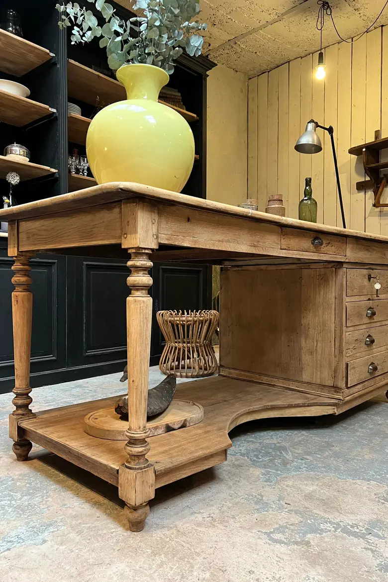 Table de drapier en chêne Début XXème