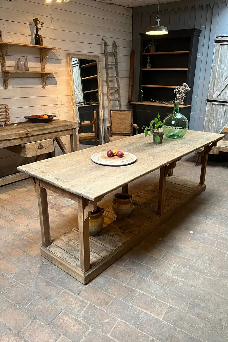 Table de drapier  en chêne Début XXème