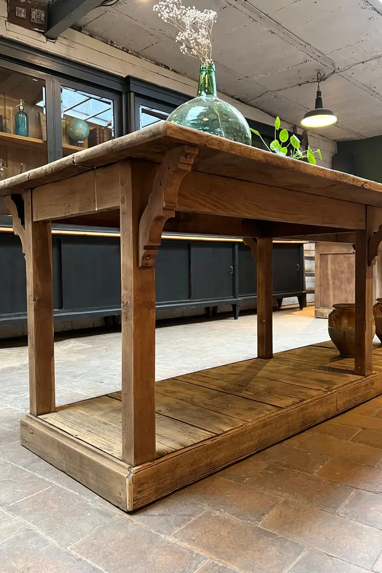 Table de drapier  en chêne Début XXème